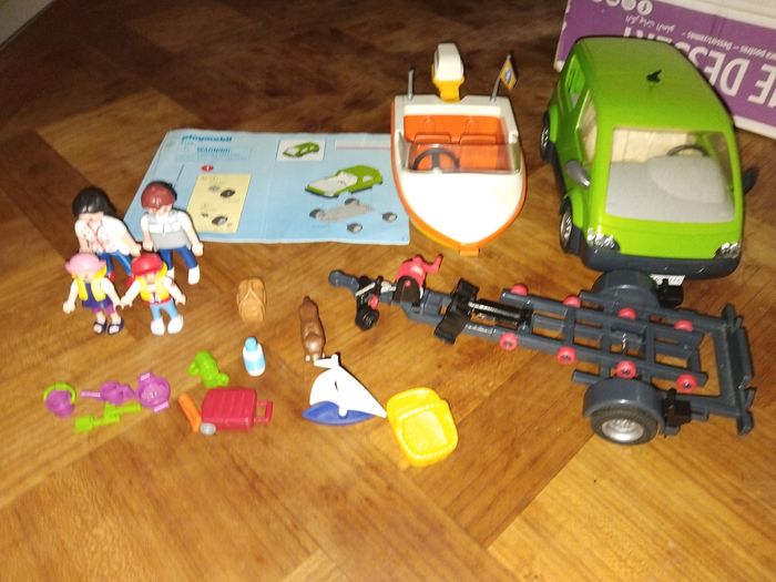 Playmobil voiture et bateau - photo numéro 2