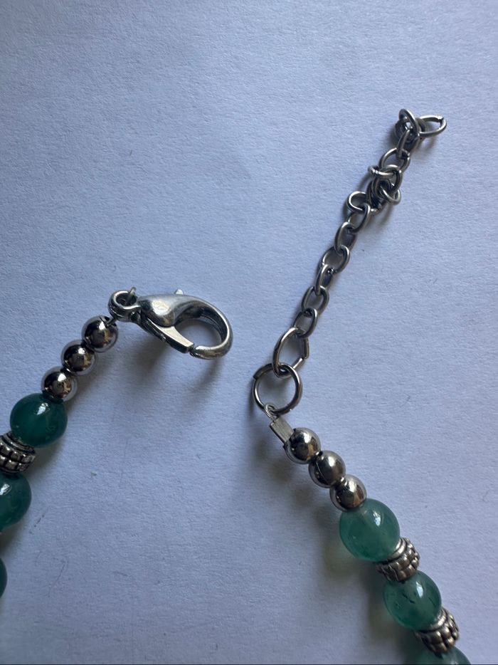 Bracelet vert et argenté - photo numéro 2