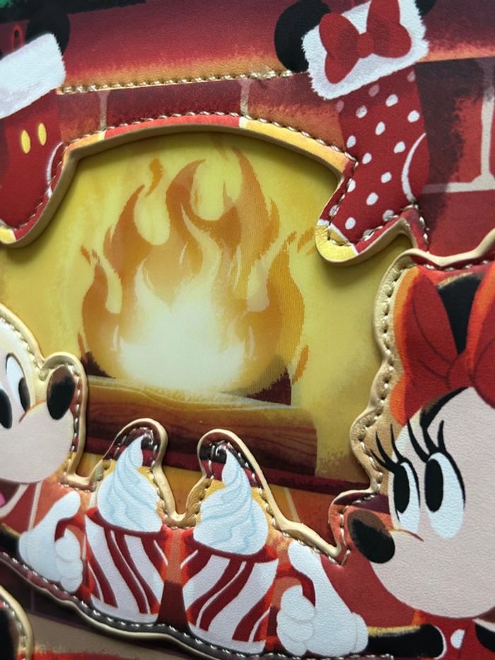 Sac à dos loungefly Disney thème Noël hiver cheminée - photo numéro 2