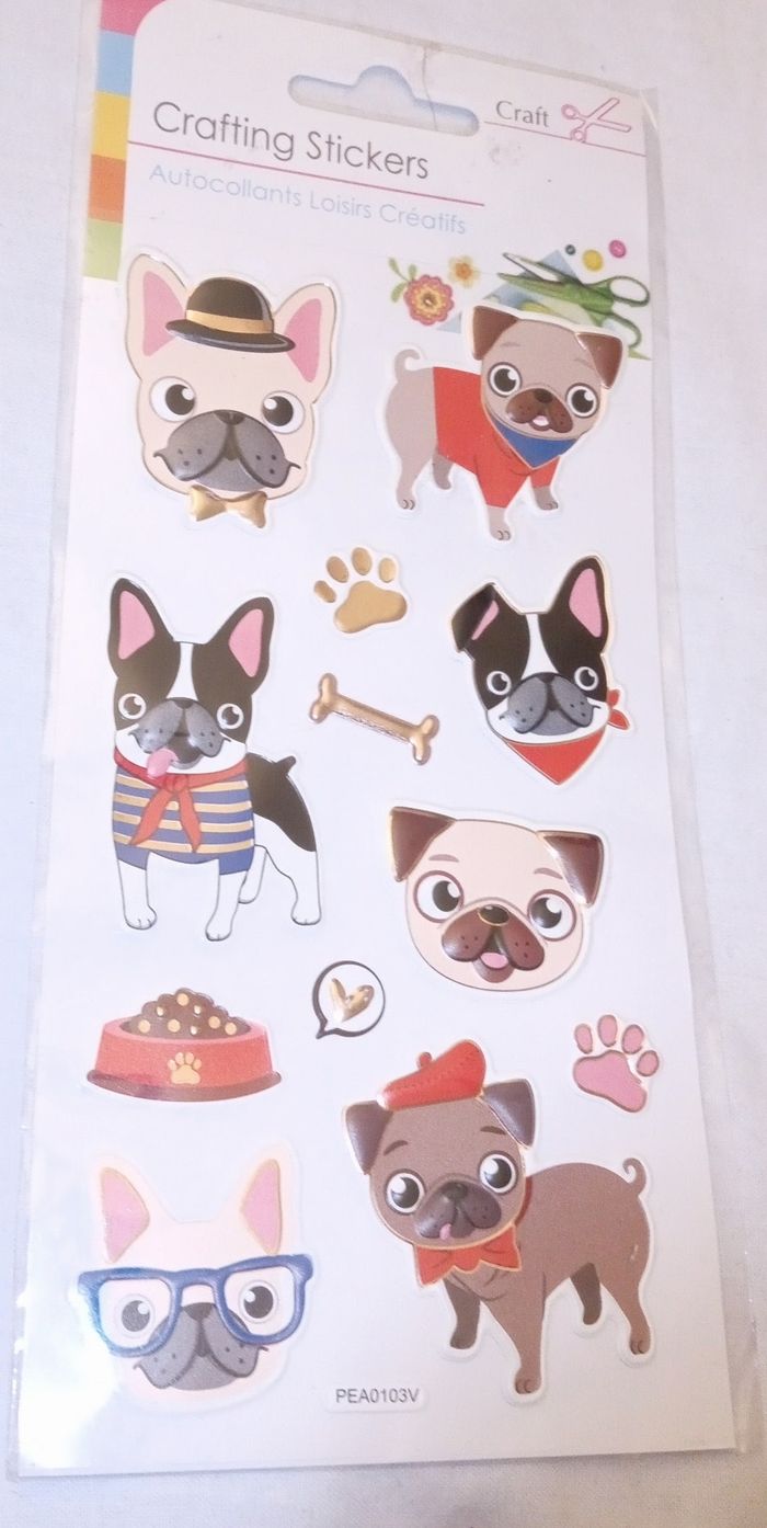 Stickers chien reliefs