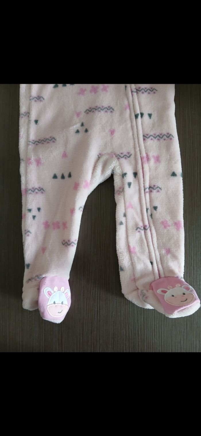 Pyjamas en velours polaire fille girafe 18 mois - photo numéro 3