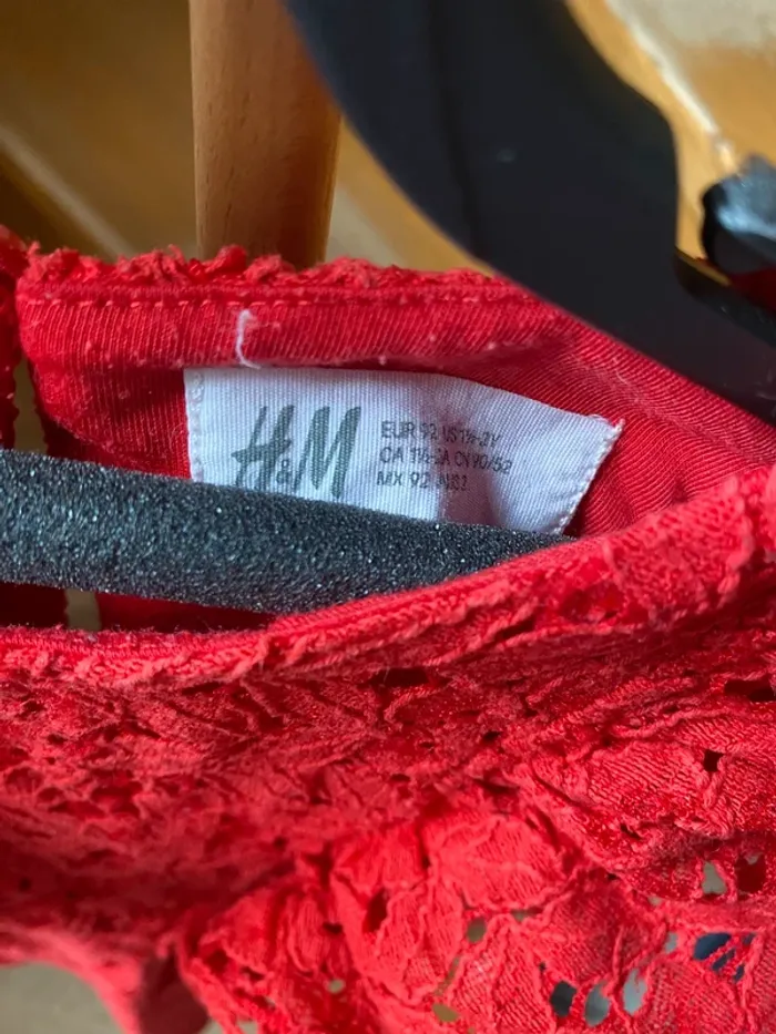 Robe rouge mi-saison H&M 18m - photo numéro 3