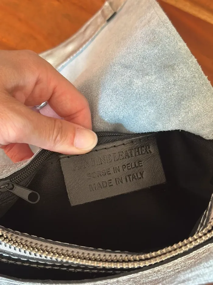 Sac bandoulière en cuir argenté Abaco - photo numéro 12