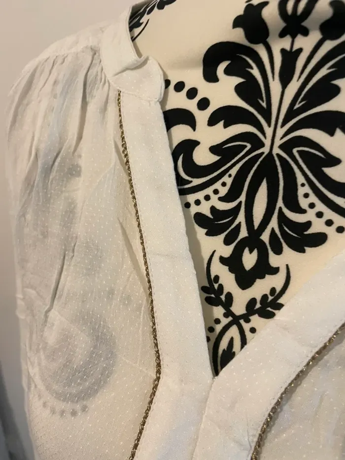 Chemisier blouse blanc La Halle - Neuf - Taille 38 - Style romantique 🤍 - photo numéro 4