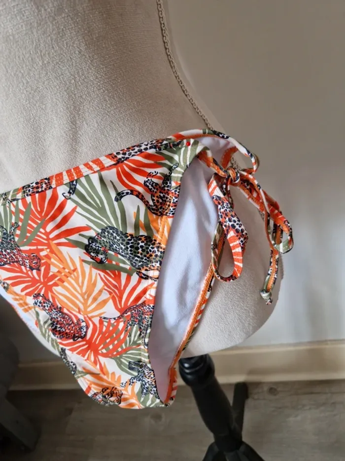 Maillot de bain 2 pièces feuilles léopard sorbetto taille m - photo numéro 3