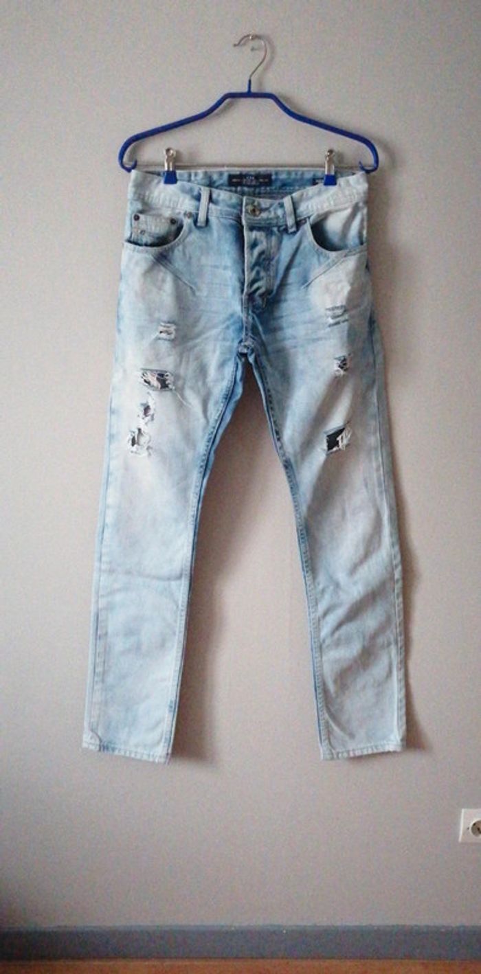 Jeans d.skins skinny délavé troué taille 28