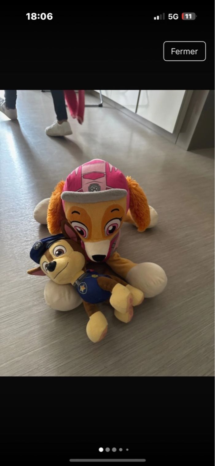 Lot peluche pat patrouille Stella et chaise