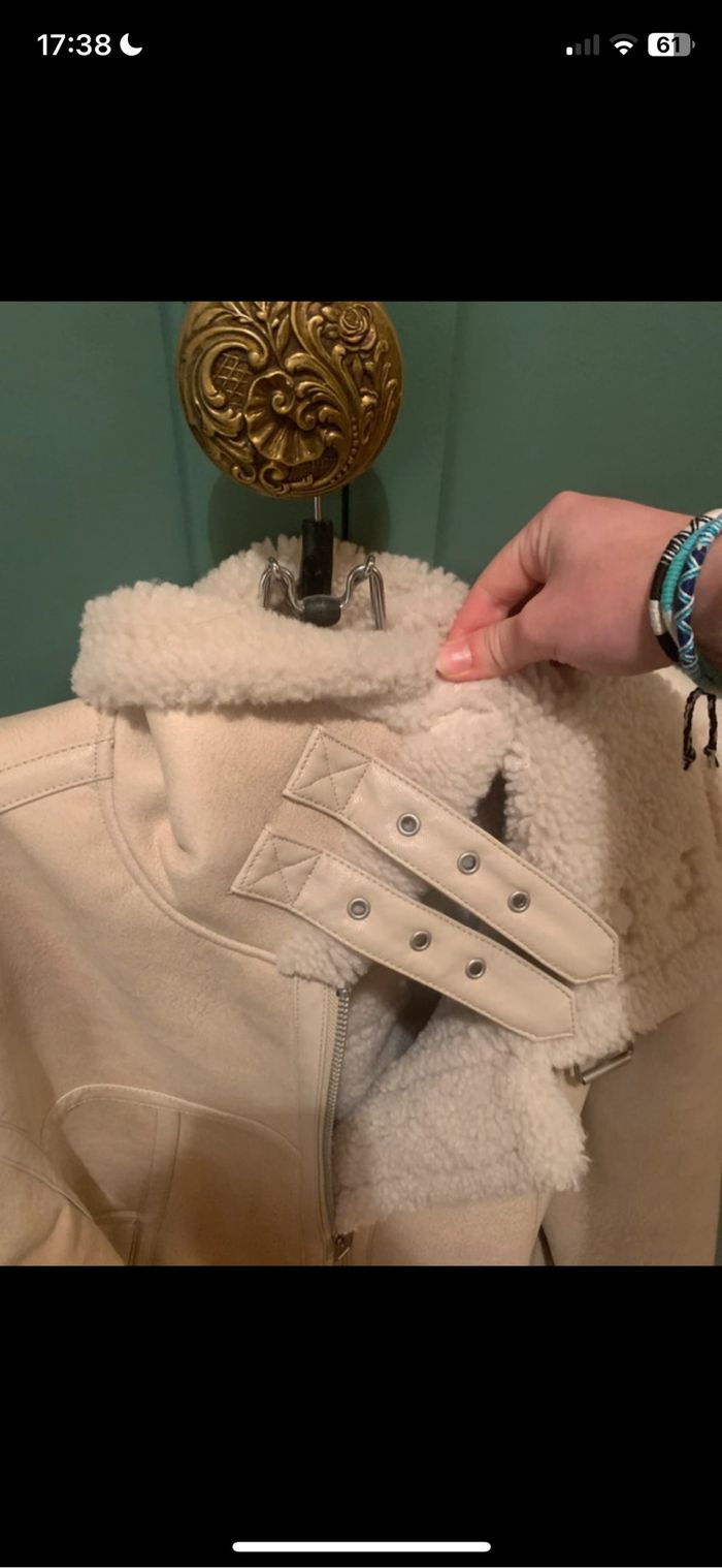 veste fourrée automne beige - photo numéro 3
