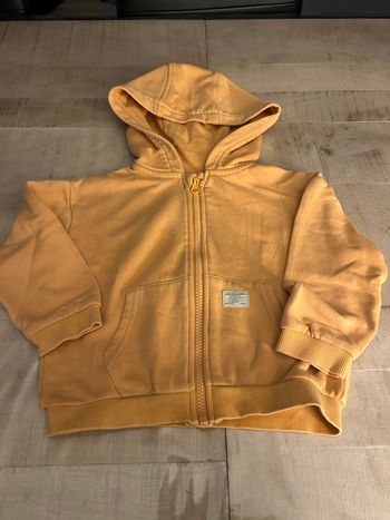 Sweat à capuche zippé  orange 