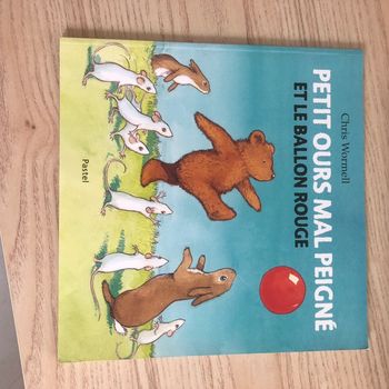 Livre petit ours mal peigné et le ballon rouge