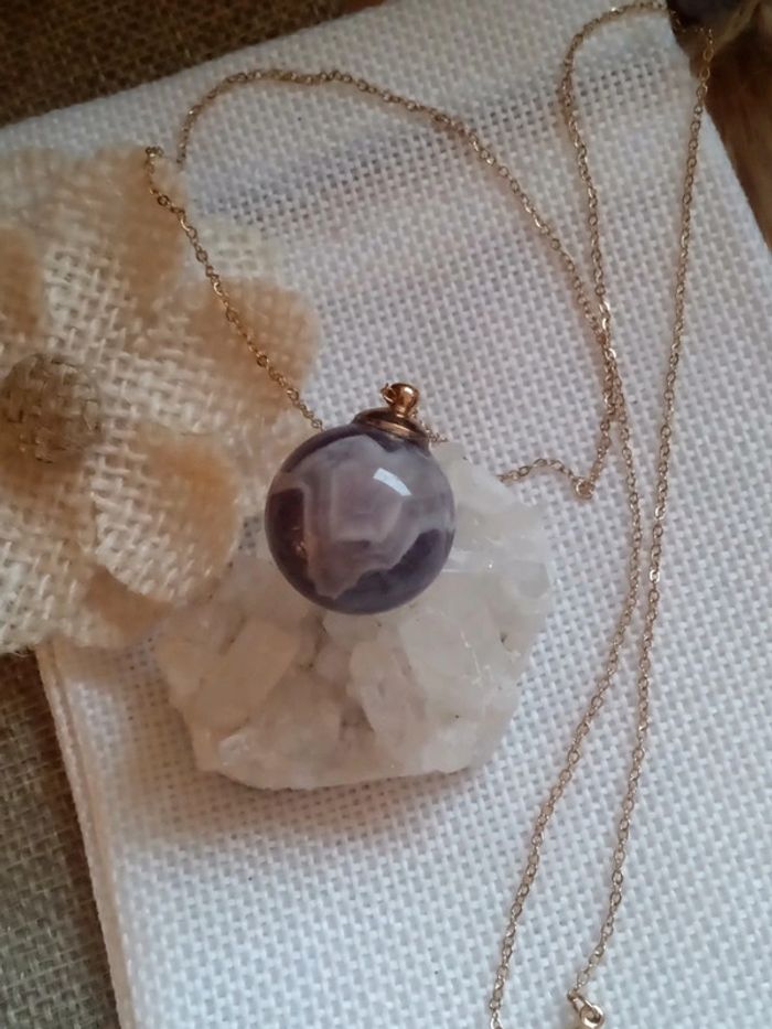 Collier boule d'améthyste naturelle 💜