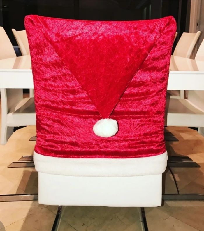 6pcs Housse dossier chaise bonnet père Noël 🎅 - photo numéro 6