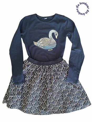 12 ans ensemble Okaïdi teeshirt et jupe
