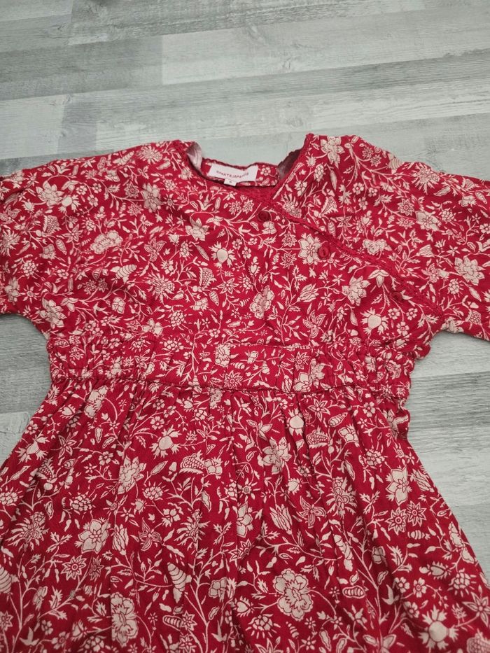 Robe imprimée fleurs rouge et blanc