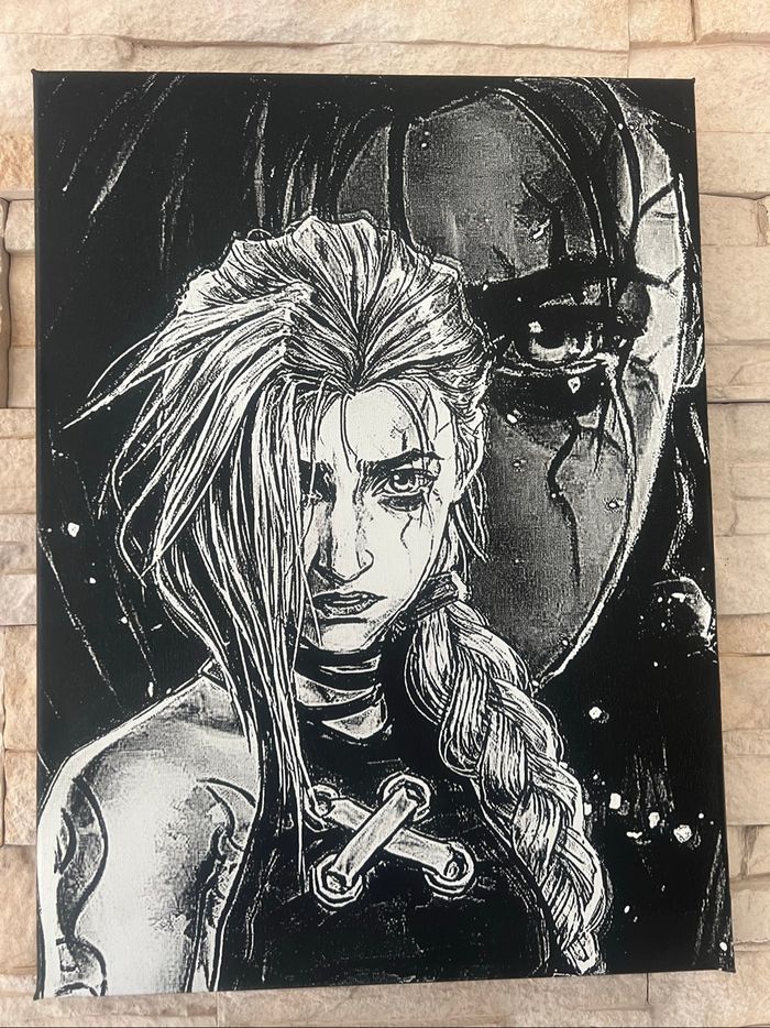 Tableau Jinx double regard Arcane en toile 30x40cm