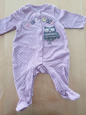 Pyjama dors bien bébé 3 mois fille chouette violet