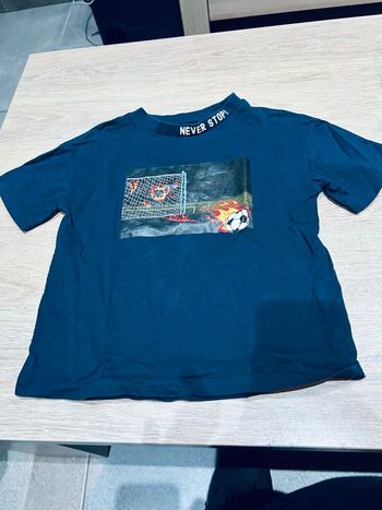 Teeshirt manches courte motif foot bleu marine 5 ans 