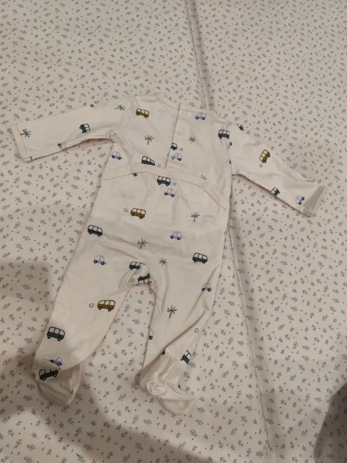 Pyjama coton 3 mois neuf beige - photo numéro 4