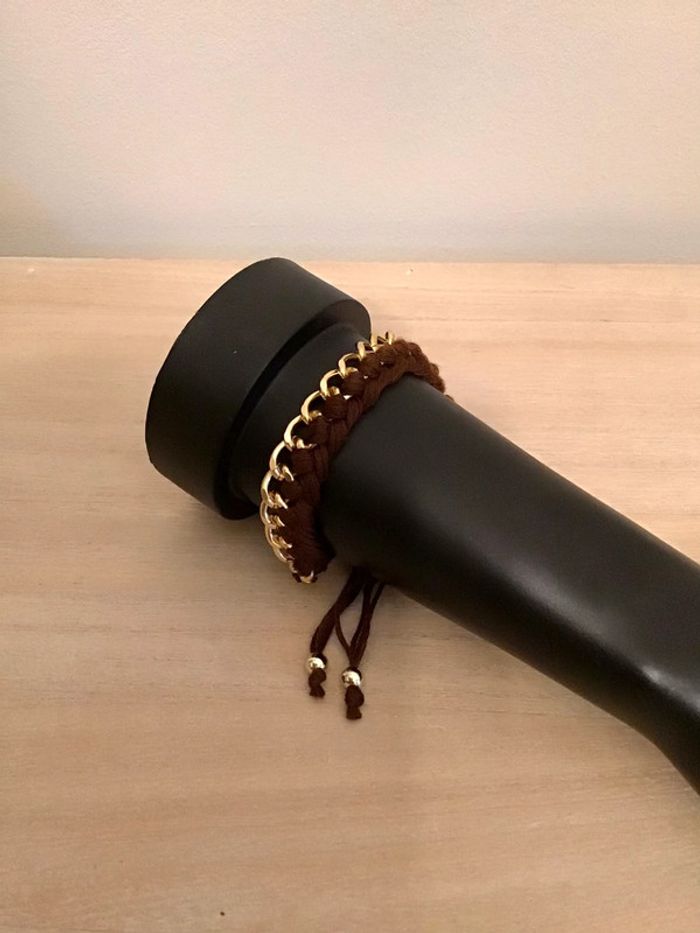 Bracelet marron et dorée taille unique réglable