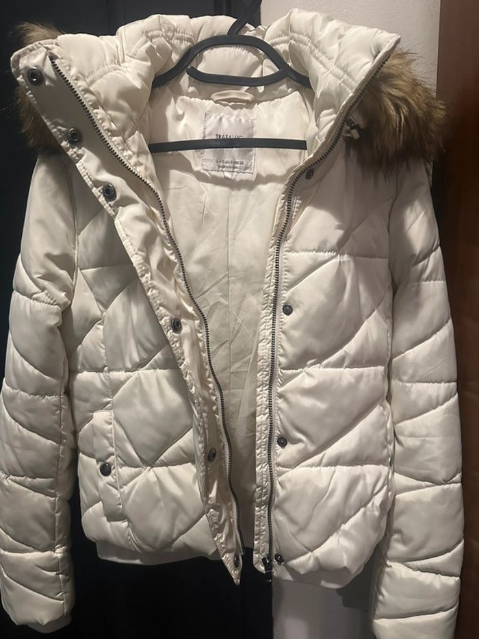 Doudoune Zara blanc cassé avec fourrure amovible - photo numéro 6