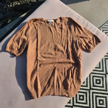 Petit pull maille manches courtes mi saison camel h&m taille s