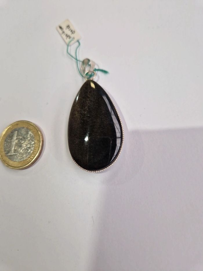 Pendentif obsidienne dorée Mexique - photo numéro 3