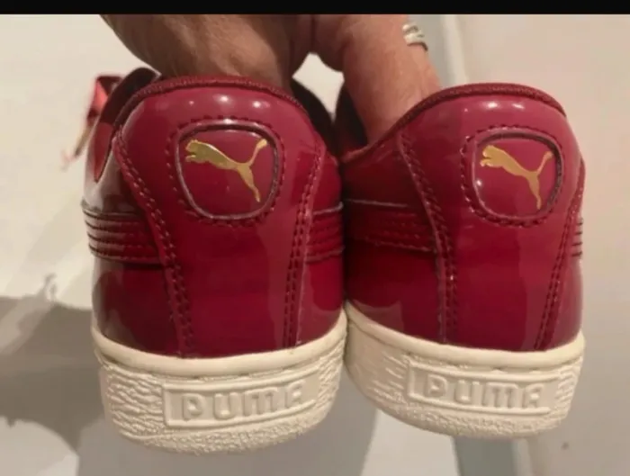 Baskets Puma rouges vernies satinées taille 39 - photo numéro 8
