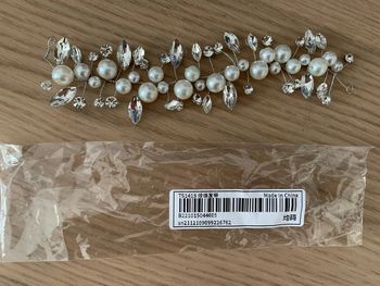 Bijou tête coiffure mariée soirée argent strass perle cultures neuve Shein
