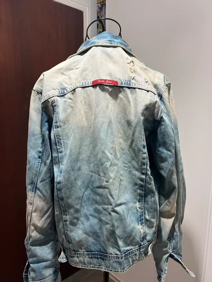 🟩 Veste en jeans effet délavée et déchirée 🟩 P - photo numéro 3