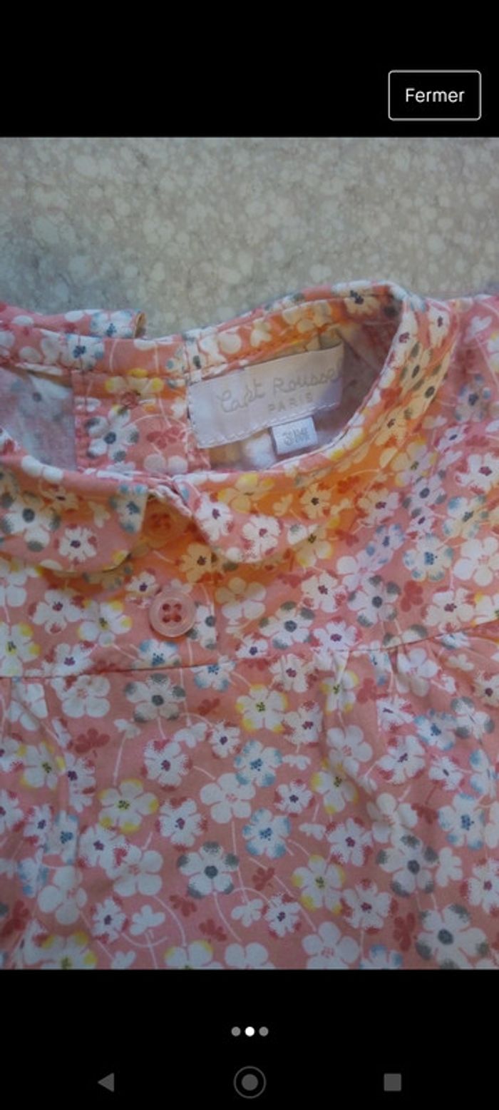 Blouse orange fleuri neuve Cadet Rousselle - photo numéro 2