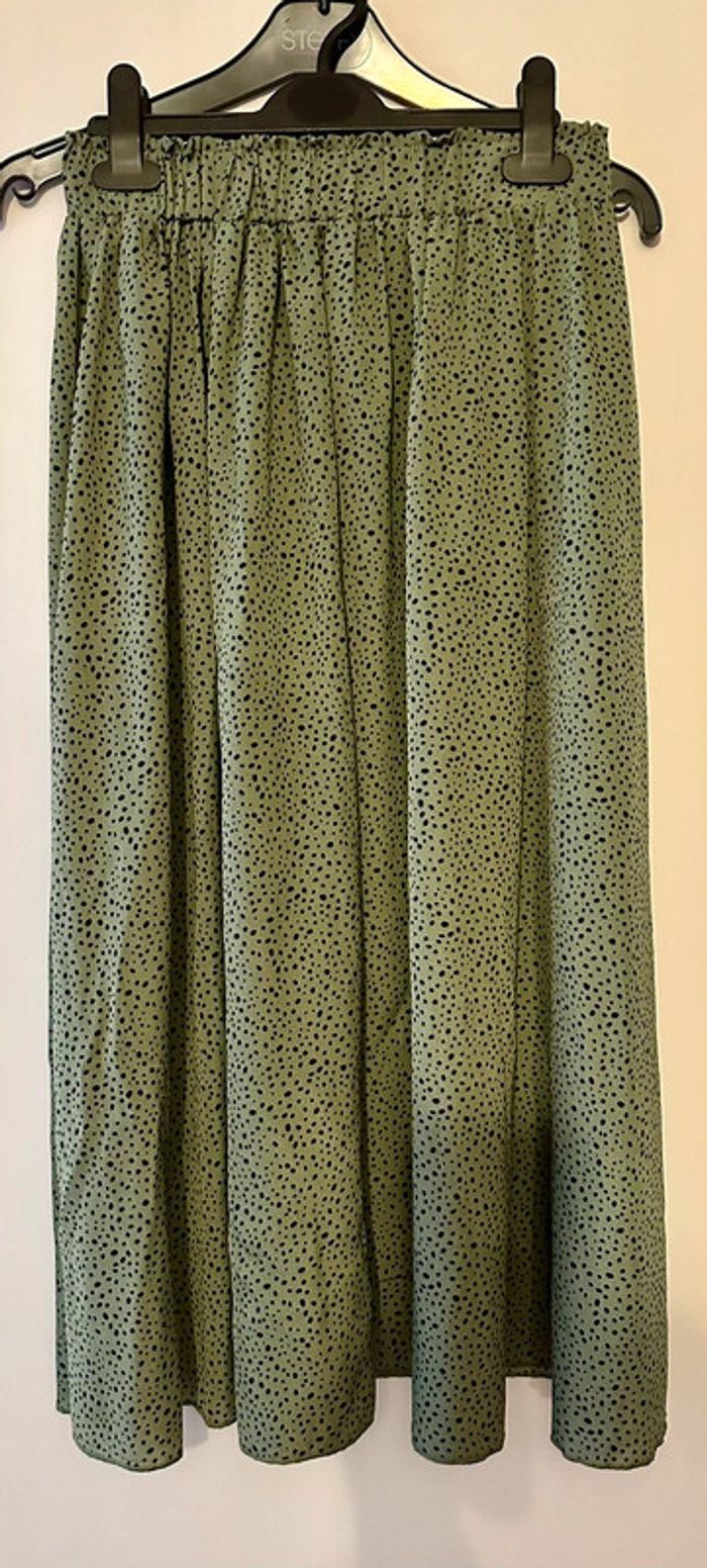 Jupe longue kaki à pois noirs SHEIN T.36