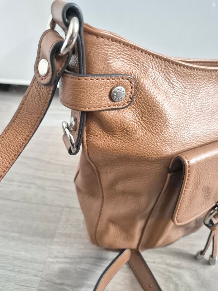Sac porté travers confort Marron Tan Hexagona - photo numéro 3
