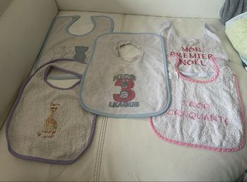 Lot de 5 grands bavoirs bébé 