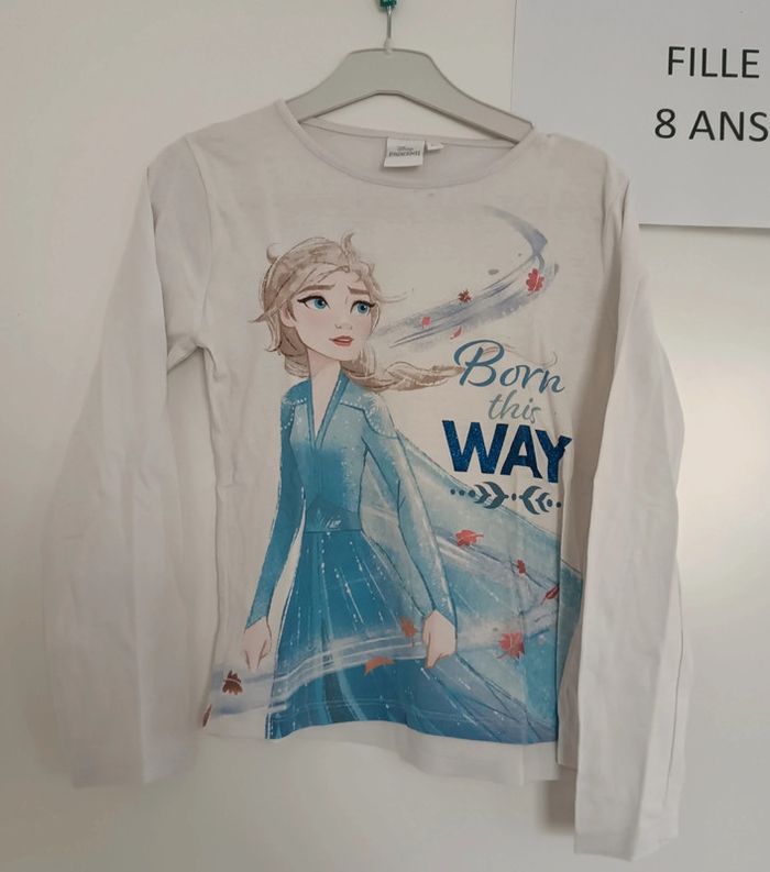 T-shirt ml reine des neiges Disney 8 ans