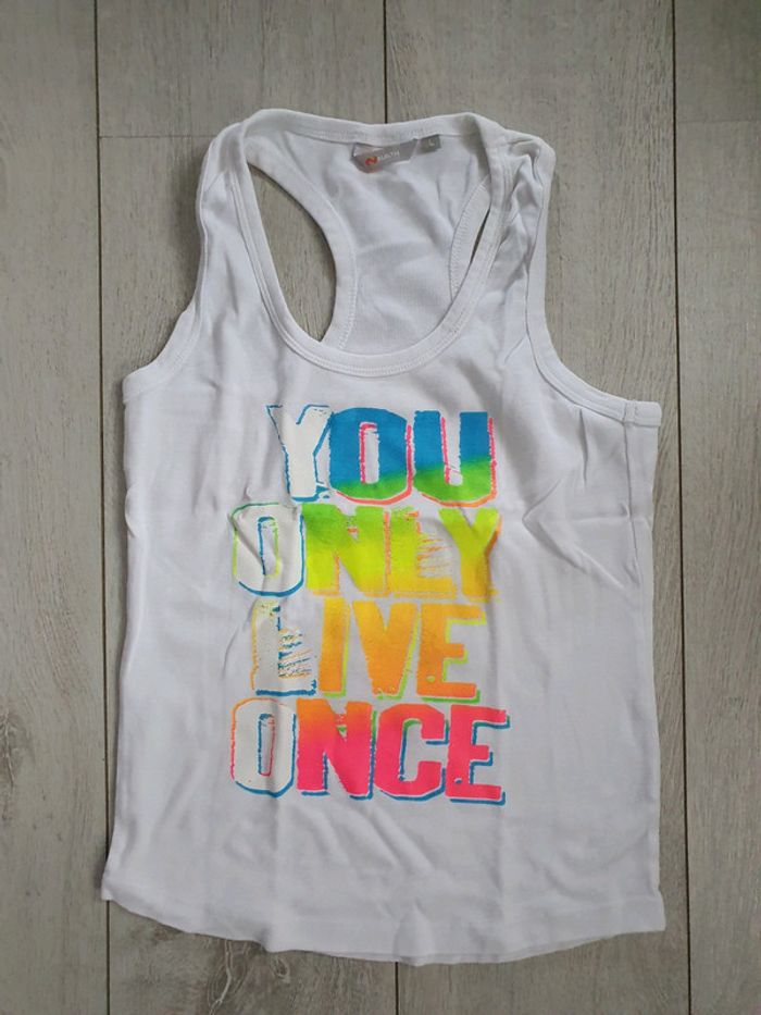 Débardeur Blanc Yolo Fluo