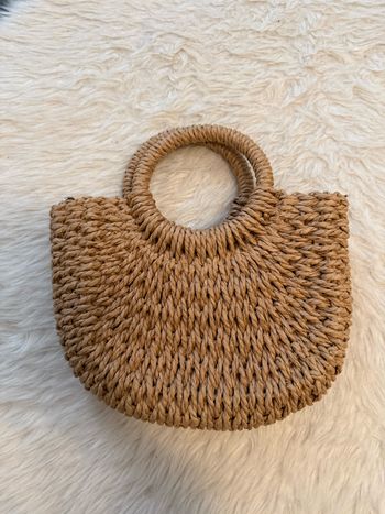 Sac à main en paille à anses rondes neuf