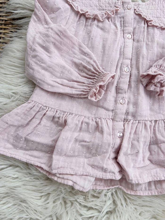 Fille 👧🏻 Blouse ml broderie rose zara 18/24 m - photo numéro 2