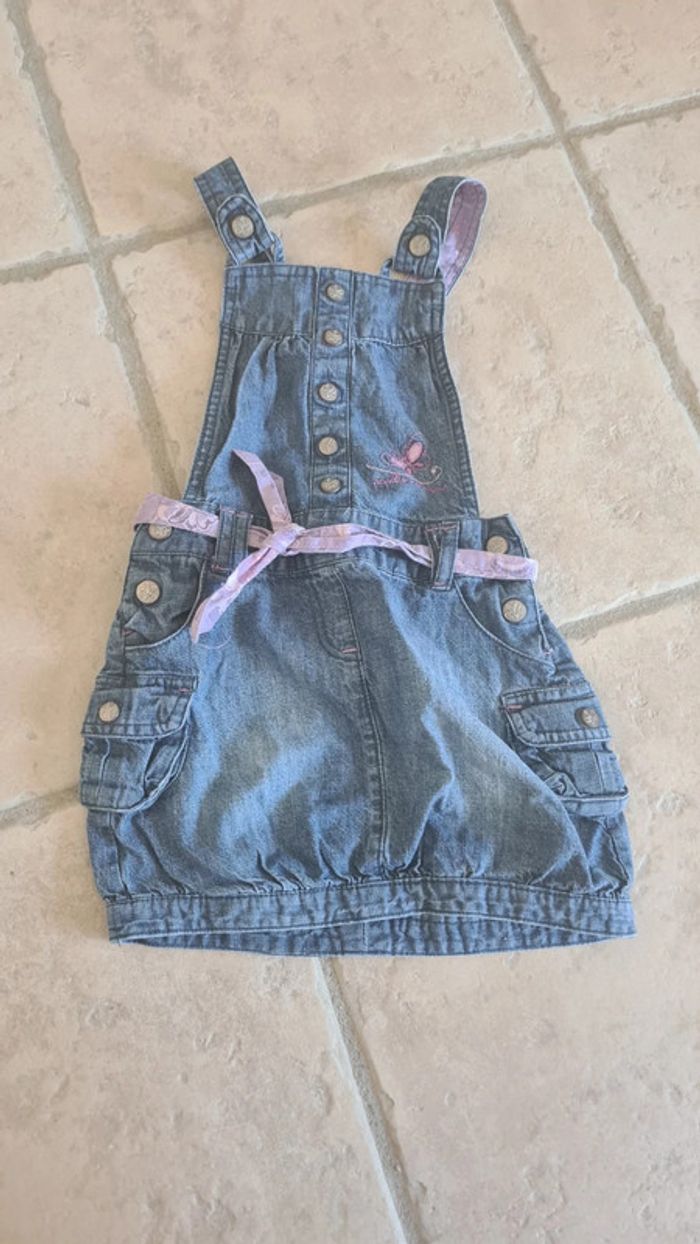 Robe salopette en jean papillon