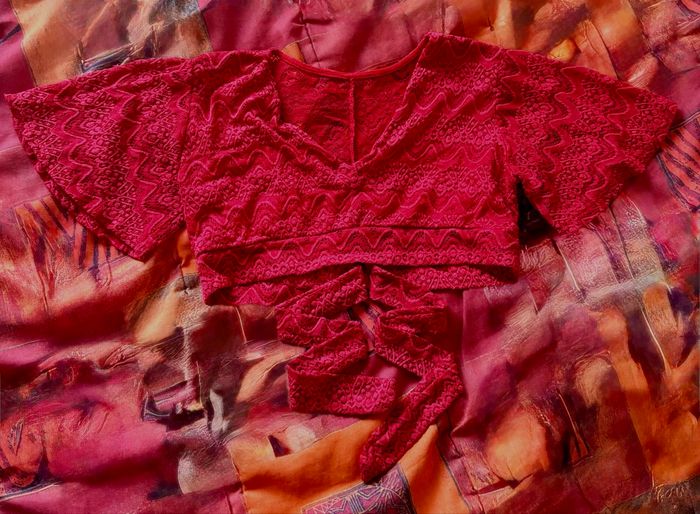 Top rouge décolleté - Taille S