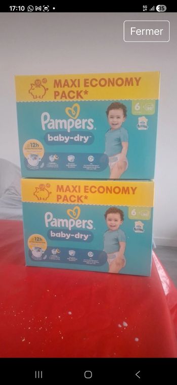 2 paquets couche pampers taille 6 neuf 