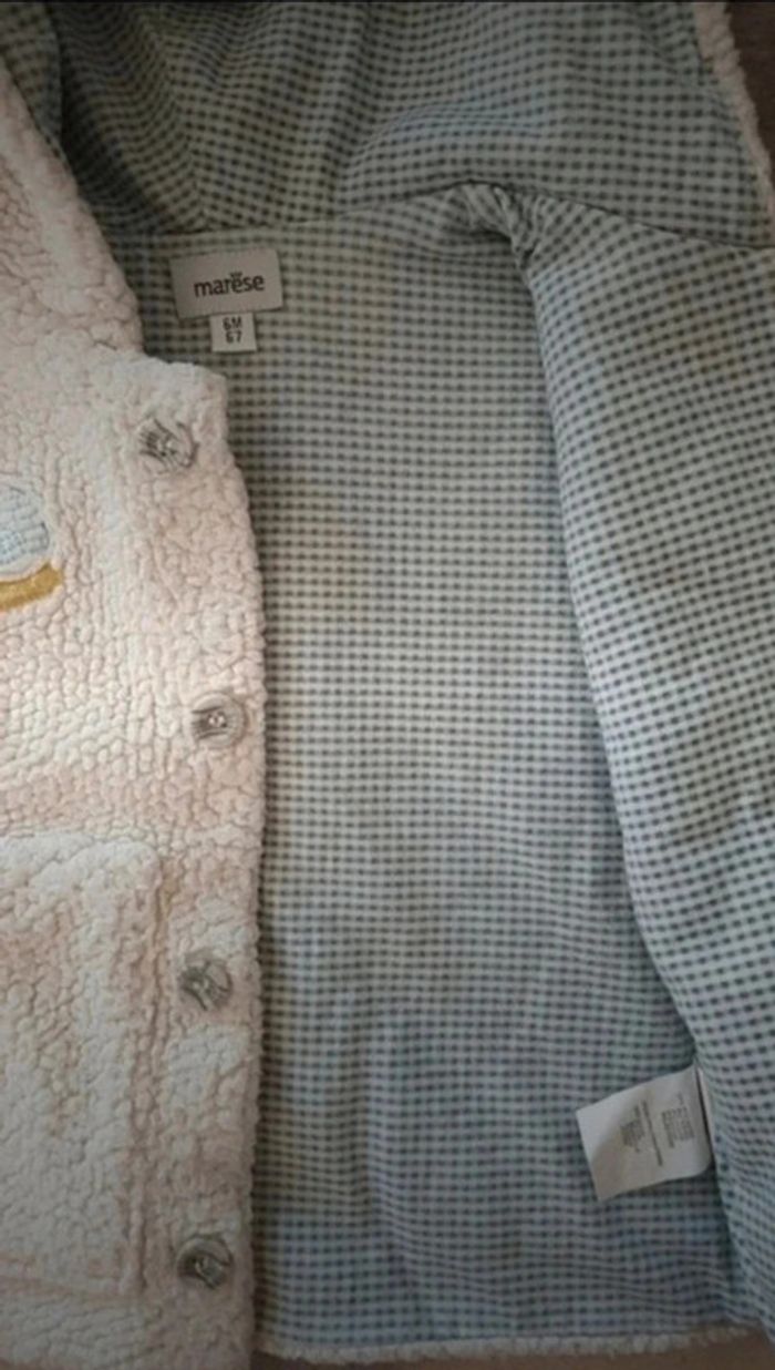 Manteau Marèse avec capuche blanc cassé 6 mois - photo numéro 4