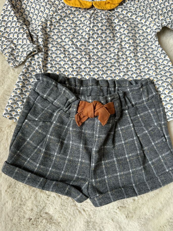 Ensemble 6 mois Obaïbi short et teeshirt gris - photo numéro 3