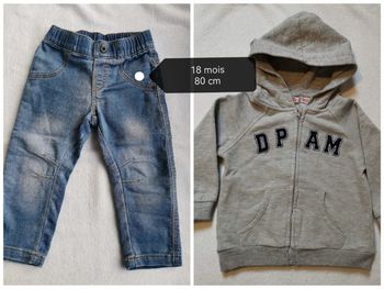 Gilet à capuche pantalon 18 mois