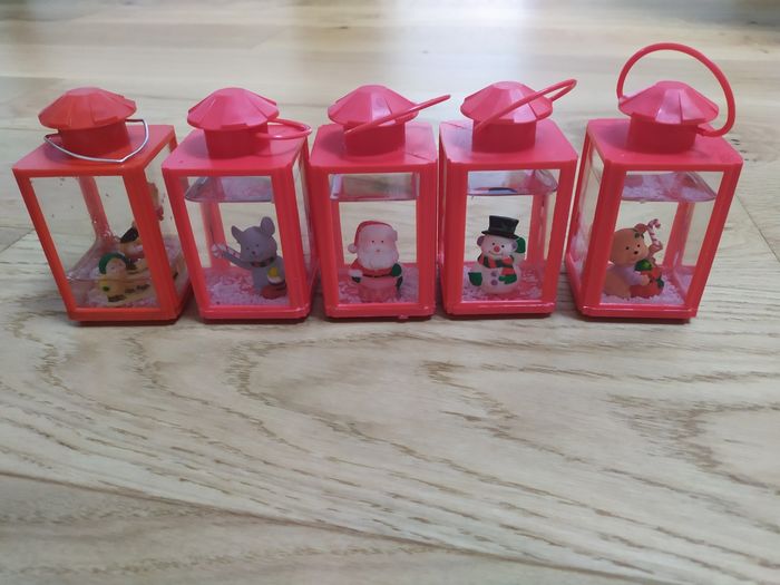 Lot de 5 petites lanternes de Noël