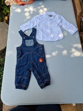 Ensemble salopette + chemise