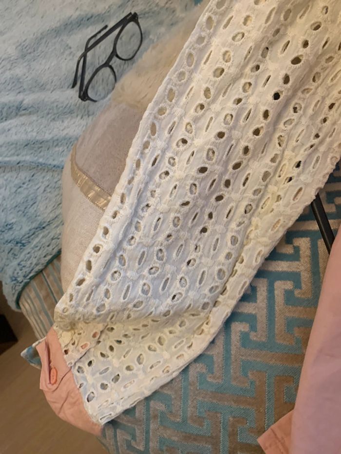 chemise rose avec manches en dentelle - photo numéro 7