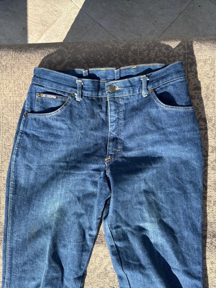 Jean droit bleu brut taille haute Lee Cooper - Taille 36 - photo numéro 4
