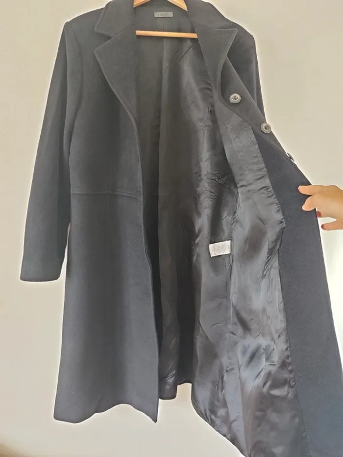 Manteau noir Carbone T.42 / Laine et Mohair - photo numéro 9