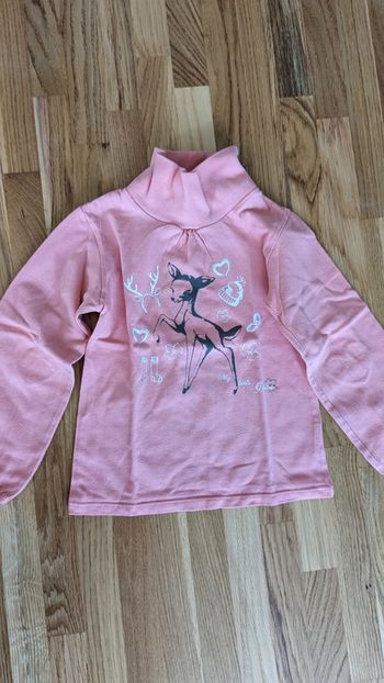 Tee-shirt manches longues 4 ans col roulé