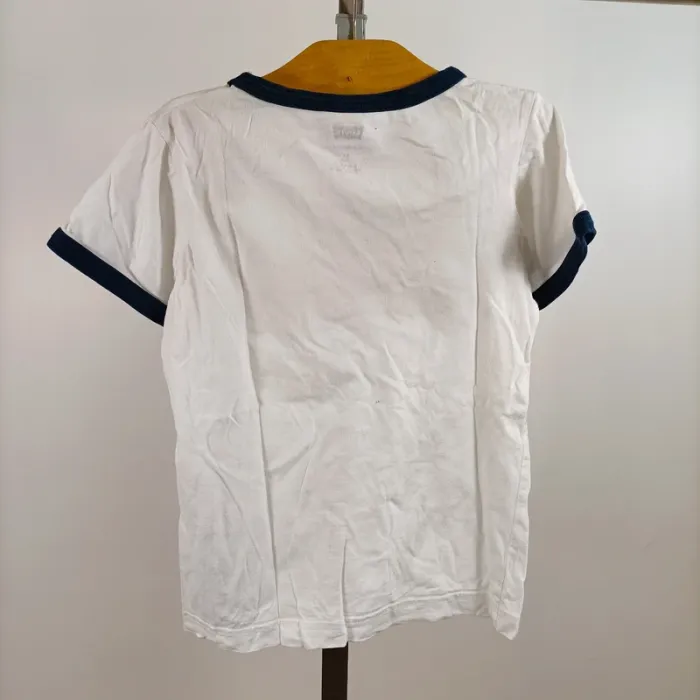 T-shirt Levi's blanc manches courtes coton logo rouge et bordures bleu enfant 8 ans casual A1433 - photo numéro 2